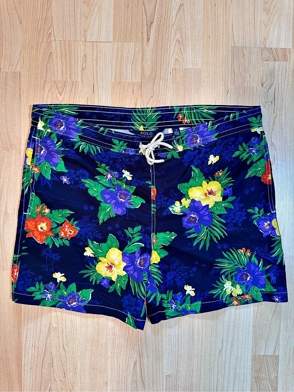 Polo Ralph Lauren Traveler Floral Swim Trunks Blue & Green Medium